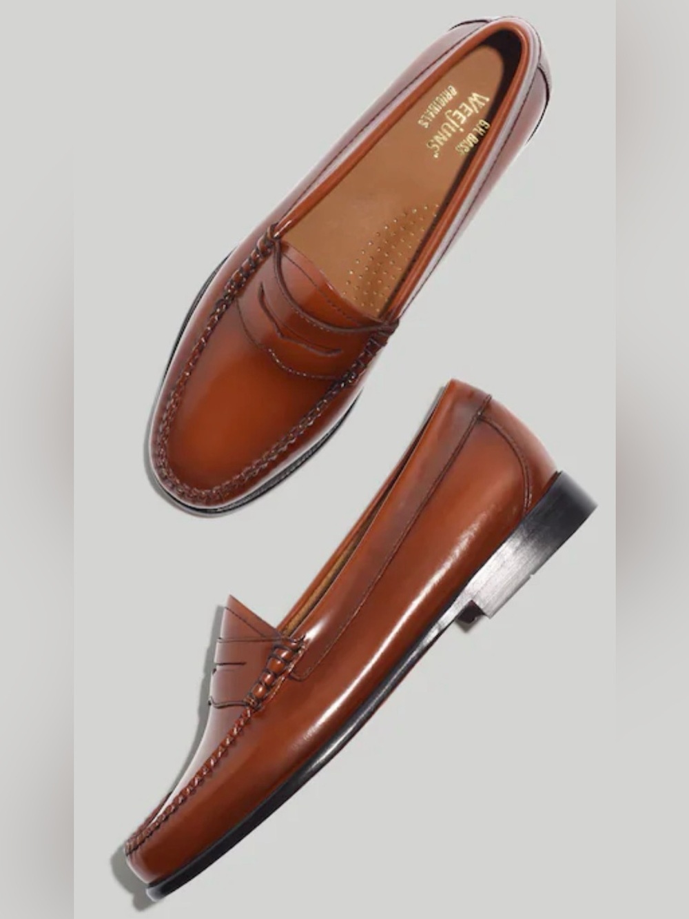 G.H.BASS WHITNEY Brown Leather Loafer Shoes US 9.5 NEW $195